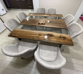 Trpezarijski epoksi,epoxy stol 150x150cm