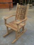 Unikatna rustik hrastova stolica za ljuljanje