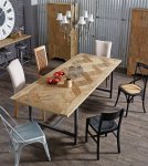 Unikatni Masivni stol hrast rustik sa postoljem od metala 250x100