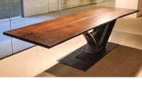 Unikatni stol stari hrast/postolje kovano željezo 230x70cm