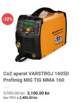 Aparat za varenje,zavarivanje VARSTROJ 1605D Profimig MIG TIG MMA 160