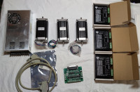 cnc kit , 3 motora nema 23, driveri, napajanje i breakout board.