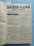Službeni glasnik grada Zagreba, god 16, br. 1-20, 1962. (Z113)