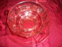 Oval sa zdjelom za salatu-staklo