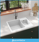 Kuhinjski sudoper s dvije kadice bijeli granitni - NOVO