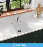Kuhinjski sudoper s otvorom protiv prelijevanja bijeli granitni - NOVO
