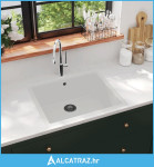 Kuhinjski sudoper s otvorom protiv prelijevanja bijeli granitni - NOVO
