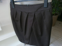 MANGO SUIT TAMNOSMEĐA SUKNJA