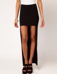 suknja - ASOS Skirt With High Low Hem - Black / UK 12 - HR br. 40