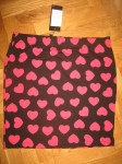 PAMUČNA SUKNJA NA SRCETA  VEL.  L - XL - NOVO