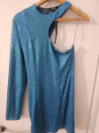 Ženska Bershka plava haljina na šljokice nova sa etiketom