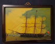 Jedrenjak slikan na staklu