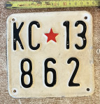 KC 13-862, TABLICA ZA MOTORKOTAČ, KOPRIVNICA