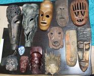 Plemenske i dekorativne maske Afrika Azija (13 kom.) tribal