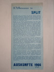 Split 1966.; informativni letak sa planom grada