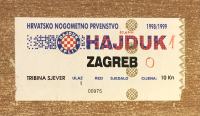 STARA NOGOMETNA ULAZNICA, HAJDUK - ZAGREB, SEZONA 1998/99
