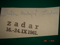 autogram Dušan Bulajić Zadar 1961