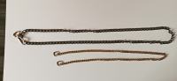 Debeli antracit lanac karike od 15 mm dužine + zlatni lanac