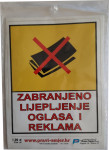 Naljepnica " ZABRANA OSTAVLJANJA REKLAMNIH PORUKA"