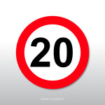 Naljepnica, znak, oznaka - ograničenja brzine (20-100 km/h)