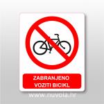 Naljepnica, znak, oznaka - Zabranjeno voziti bicikl