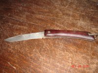 nož sklopivi sa drvenom drškom l = 9 cm sklopljen