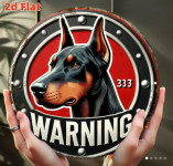 Oštar pas - upozorenje - aluminijska pločica