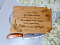 Poklon za odlazak u mirovinu, personalizirana daska i nož