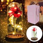 Romantična led Ruža u staklenoj kupoli + Gratis Poklon kutija