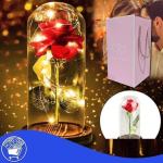 Romantična led Ruža u staklenoj kupoli + Gratis Poklon