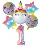 Set jednorog balona za dječje rođendane, 5kom
