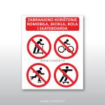 Tabla, ploča, znak – Zabranjeno korištenje romobila, rola, bicikla