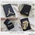 Zippo original upaljač MAT CRNI 218 •NOVO - Silver Star