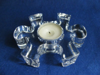 Svijećnjak za lućice PUZLA. Staklo.  SAND