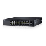 Dell X1018P Switch, 16 x 1GbE PoE 2 x 1GbE SFP Ports