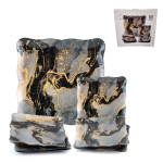 STAKLENI DEKORATIVNI 7 DIJELNI SET TANJURA MIDNIGHT MARBLE 30,5 / 18 c