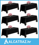 Crni stolnjaci za pravokutne stolove, pakiranje od 6 komada, 70 x 120