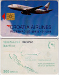 047 HRVATSKA CROATIA TEL.KARTICA AIRLINES 1993 ČIP 1NT (PRESAVIJENA)