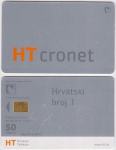363 HRVATSKA CROATIA TEL.KARTICA HT (cronet) 2001