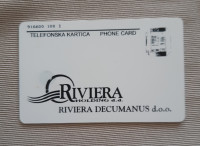 tel.kartica Riviera Dvigrad sa tekstom Riviera Decumanis sa crnim r.