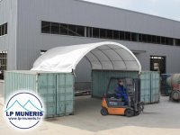 Skladišni šator nadstrešnica za kontejner, 6x6m, PVC 720 g/m2, novo