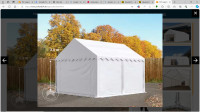 Skladišni šator 3x4 m, PVC cerada, bijele boje, novo neotpakirano