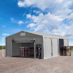 Skladišni šator 6x8m PVC 850, Podizna vrata sa dodatnim ulazom 3m