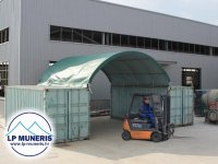 Skladišni šator nadstrešnica za kontejnere, 8x12m, PVC 720 g/m2, novo