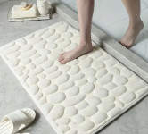 BEŽ - BIJELI  TEPIH PROTUKLIZNI ZA KUPAONICU - NOVO