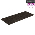 Prostirke za stepenice samoljepljive 15 kom 60x25 cm tamnosmeđe pravok