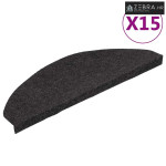 Ljepljivi tepisi za stepenice 15 kom 65x22,5x3,5 cm crni - Crna 65 x 2