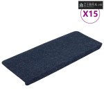 Ljepljivi tepisi za stepenice 15 kom 65x24,5x3,5 cm plavi - Plava 65 x