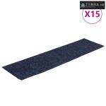 Prostirke za stepenice samoljepljive 15 kom 76x20 cm sivo plave pravok