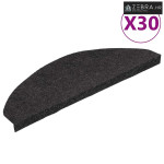 Ljepljivi tepisi za stepenice 30 kom crni 65x22,5x3,5 cm - Crna 65 x 2